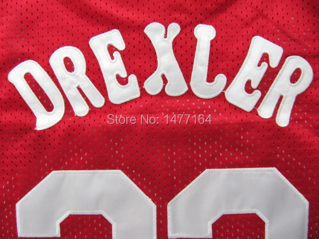 Houston #22 Clyde Drexler Red Throwback Jersey_01