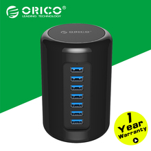 ORICO RH7-U3-BK ABS Round Marc Design 7 Ports USB HUB 3.0 -Black
