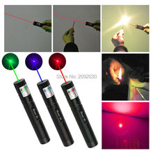 2016 Green Red Blue Laser Pointer 301 Adjustable Focus Super Lazer Beam Military Visible 532nm 5mw High power Burning Match