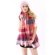 2015 New Women Winter Tartan Shawl and Scarves Colorful Capes Top Quality Red Soft Warm Long Plaid Pashmina 182*65cm