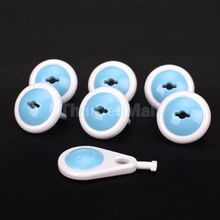 6pcs Lot Pack European Standard Socket Safe Lock Cover Child Kids Electric Socket Security Plastic Safety