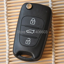 New 3 Buttons Flip Remote Key Shell For Kia K2 K5 HYUNDAI I30 i35 Car Keys Blank Case Cover With Hunydai Logo Free Shipping 1pc
