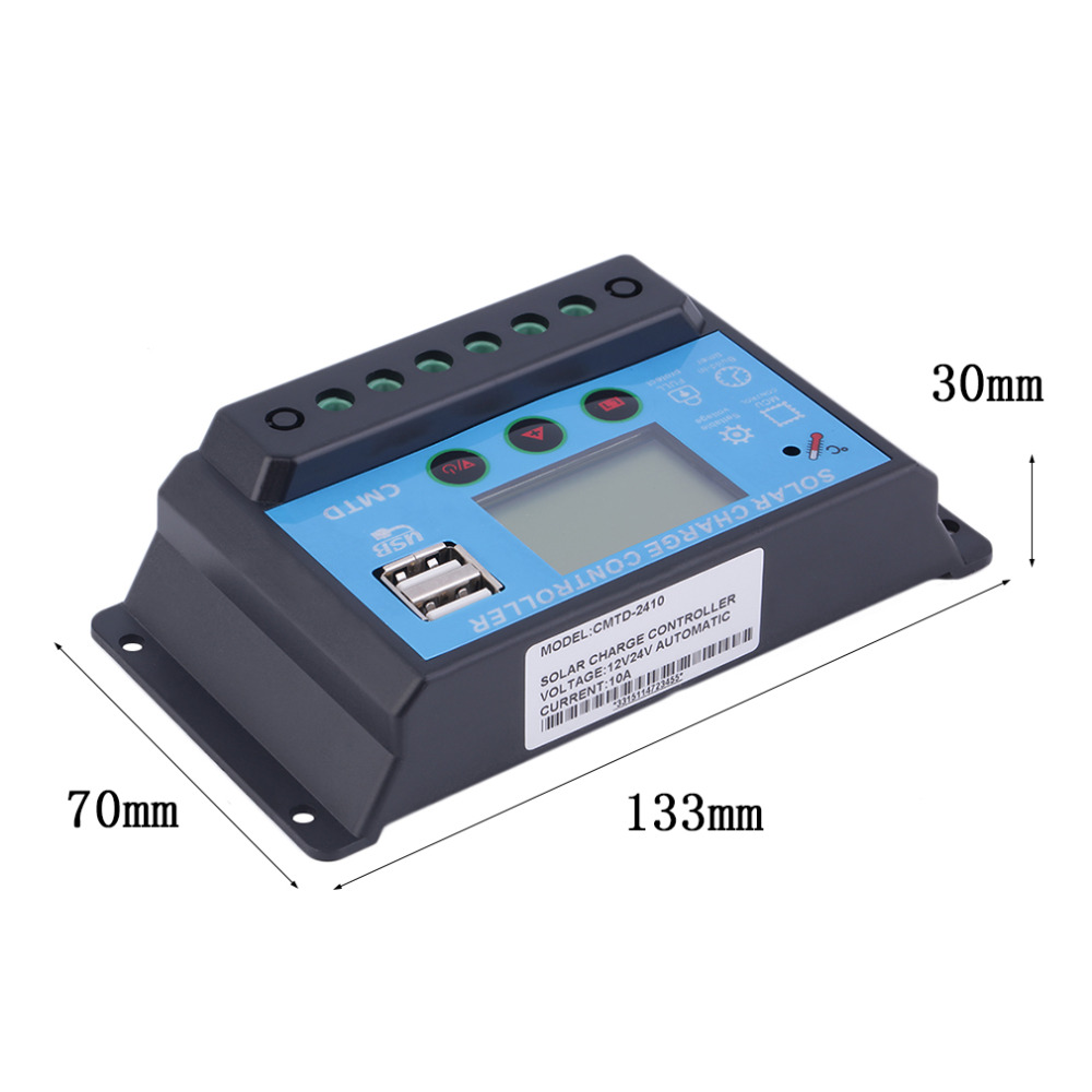 10A 12V/24V Solar Charge Controller with LCD Display Auto Regulator Timer Solar Panel Battery Lamp LED Lighting Top Sale 10A 12V/24V Solar Charge Controller with LCD Display Auto Regulator Timer Solar Panel Battery Lamp LED Lighting Top Sale