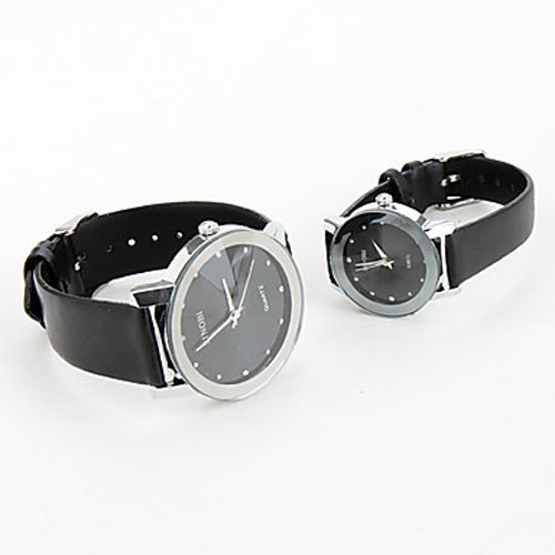 2015 New Sinobi Brand Couple Watches PU Leather Band Quartz Wristwatch Fashion Casual Lover s Watch