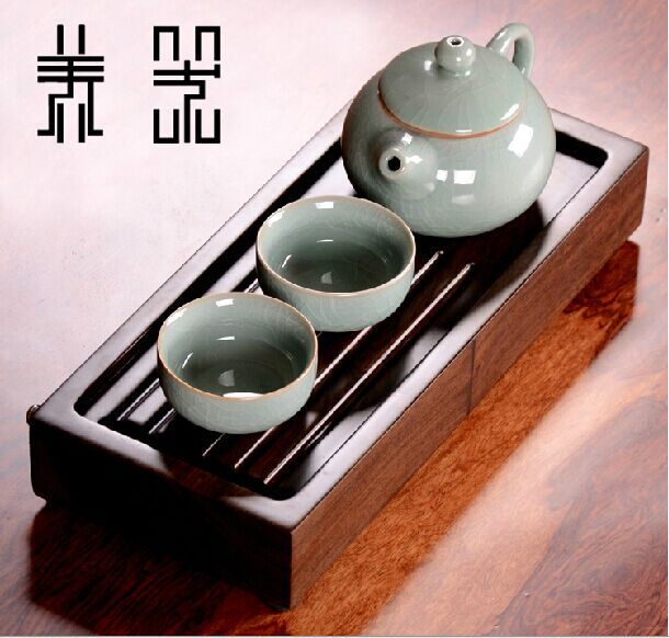 Ceramic 1pot 2cups 1tea tray Ruyao tea set chinese kung fu tea set purple clay teapot