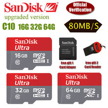 100% Original Genuine SanDisk NEW Version 64gb 32gb 16gb 8gb Ultra micro SD Card sandisk TF 48MB/s Support Official Verification