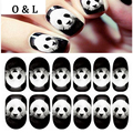 1pcs Animal Designed Glitter Nail Decals Full Cover Adhesive Tiger Cat Nail Art Stickers Glow in