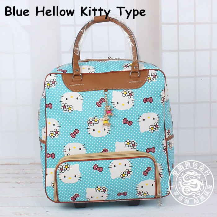 Hello Kitty Cute 16&quot; Style Travel Suitcase Duffel Luggage on Wheel Trolley Bag | eBay