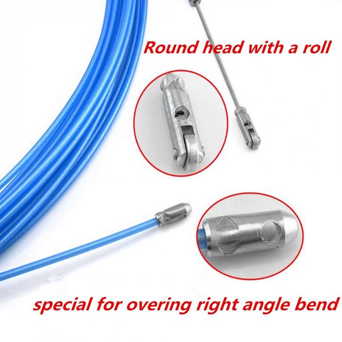 10// 20// 30M Electrician Tape Conduit Ducting Cable Rod Puller Tool Wheel Pushing
