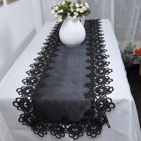 Buy Gothic Black lace table cloth/runner/placemats, 15*59 inch(40*150cm), FREE