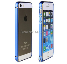 Free shipping Giving toughened glass membrane mobile phone case for iPhone5 5S Metal arc shell cellphone