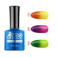 6pcs Color 1000 Soak Off UV LED Temperature Thermo Color Changing Nail Art Gel Polish 10ml