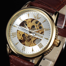 Casual Fashion Men s Watches Men Luxury Brand Skeleton Dial Leather Strap Mechanical Watch Vintage Reloj