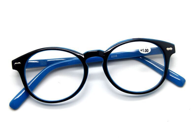 Mens Black Fashion Round Frame Plastic Rimmed Clear ...
