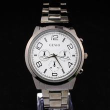 Men s Fashion Three dial Tungsten Steel Quartz Watch Luxury Sport Digital Round Analog Watches Business