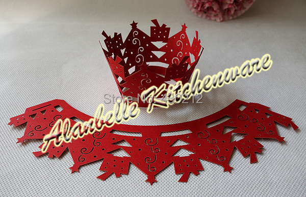 Aliexpress.com : frohe weihnachten spitze papier rot backformen ...
