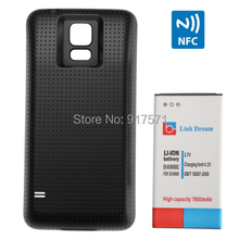 Black Link Dream High Quality 7800mAh Mobile Phone Battery with NFC & Scrubs Cover Back Door for Samsung Galaxy S5  G900