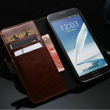 Luxury Vintage Leather Wallet Stand case for Samsung Galaxy Note 2 II N7100 Phone Bag with