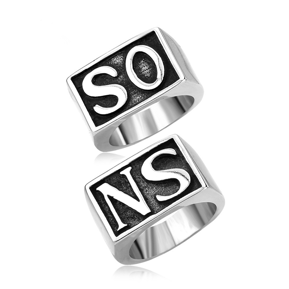 Hot Sale Fashion Sons of Anarchy Rings Jewelry Stainless Steel Punk Rings For Men Couple Double