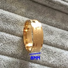 Fashion 8mm falling in love Rings 18K gold plated 316L Titanium Steel solid ECG Heartbeat 100