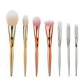 Hot Pro Gold 7 Pcs Makeup Brushes Set Nylon Hair Make Up Brushes Tools Cosmetic Foundation