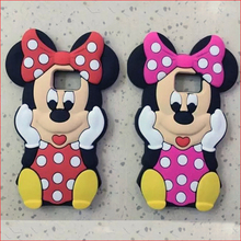 2015 Cute Mobile Phone Accessories for Samsung Galaxy S6 3D Cartoon Silicon Soft Minnie Mouse Case