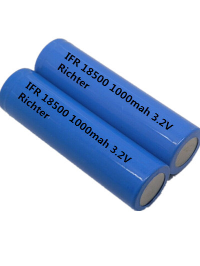 Richter Brand IFR Rechargeable Battery 18500 1000mah 3 2V flat head for Consumer Electronics