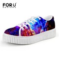 New Fashion Women Casual Shoes Zapatos Mujer Brand Women Galaxy Space Star Pattern Shoes High top
