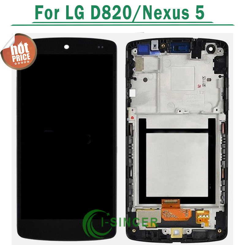 By DHL Free shipping +Tools 100% original for LG Google Nexus 5 D820 D821 LCD Display Screen Touch Digitizer With Frame Assembly
