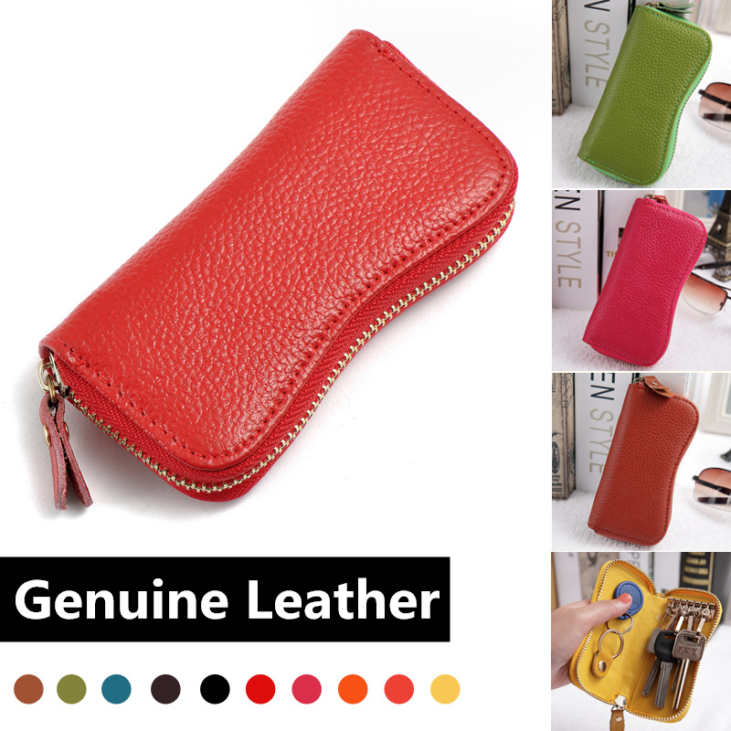 2015 Hot Sale Genuine Leather Key Holder Small Coin Purse Housekeeper For Keys Zipper Cowhide Key Pouch High Quality Key Wallet 