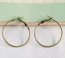 20pcs Antique Bronze French Earwire Hoop Earring Findings 30mm Dangle