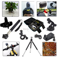 Accessories Kit Travel Waterproof Case Bag Helmet Handlebar Tripod Monopod Holder for Sony Action HDR AS20 AS100V AS30V AS15