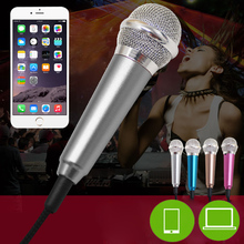 Mini Microphone For Cellphone Laptop Sing Song Record Sound Karaoke KTV Metal Aluminum Microphone For iPhone 5 6 S4 S5 S6 Case