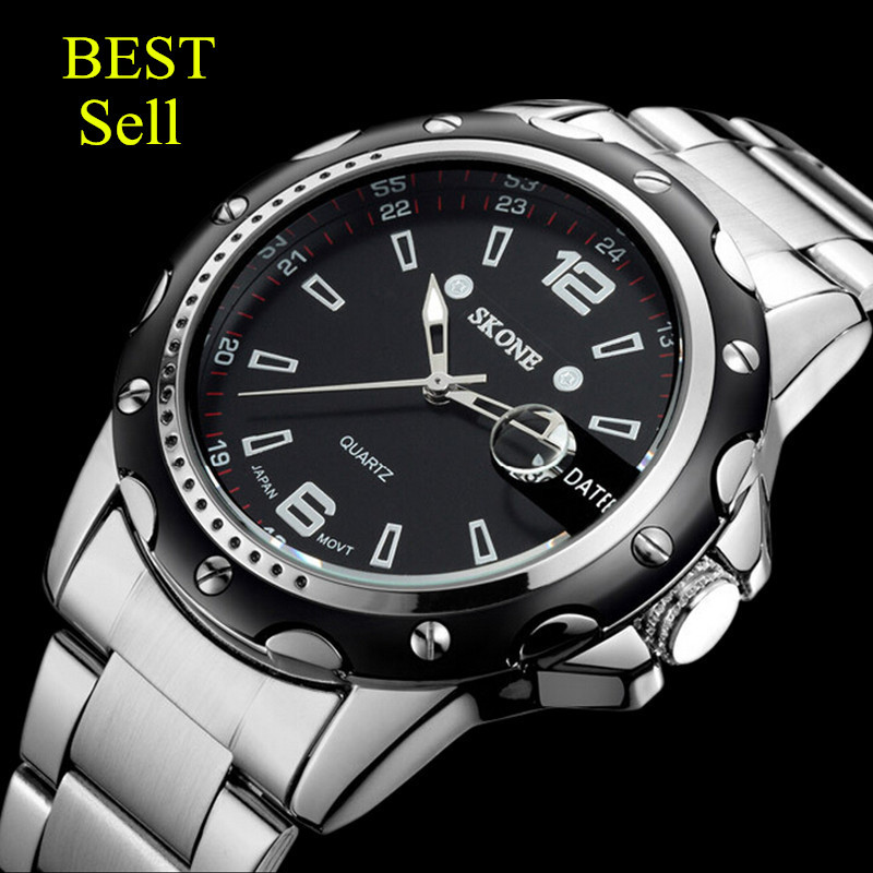 Watches men luxury brand Watch Skone quartz sport military men full steel wristwatches dive 30m Casual