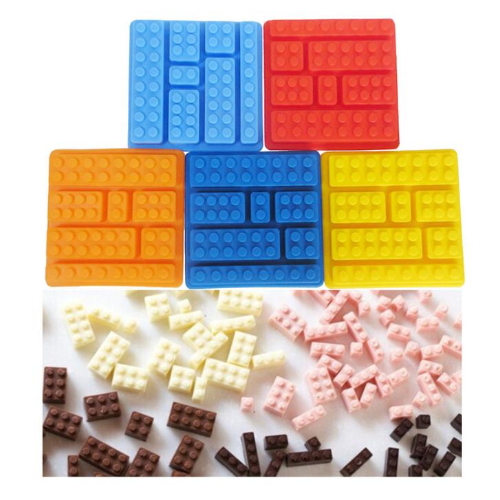 Creative Colorful Toy Brick Shape Silicone Cake Mold Chocolate Mold Square Sharped Ice Tray Cube Mould DIY Kitchen Cake Tools