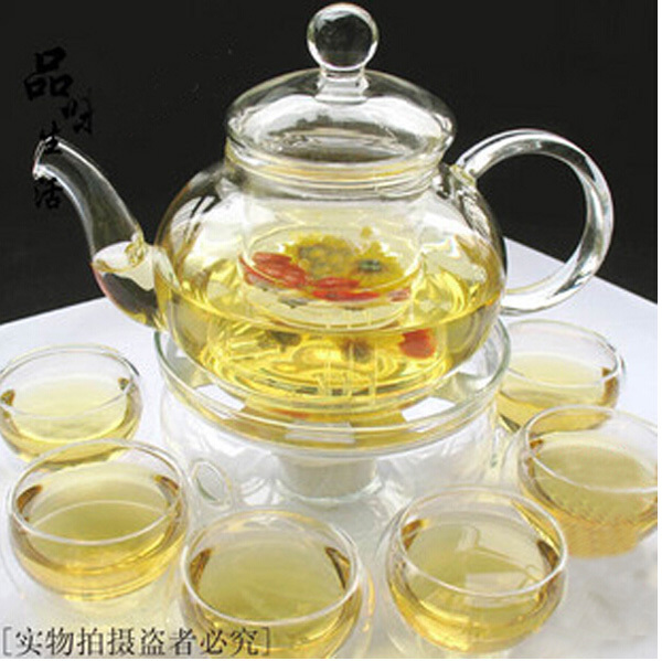 Flower glass tea set herbal black tea kung fu tea set
