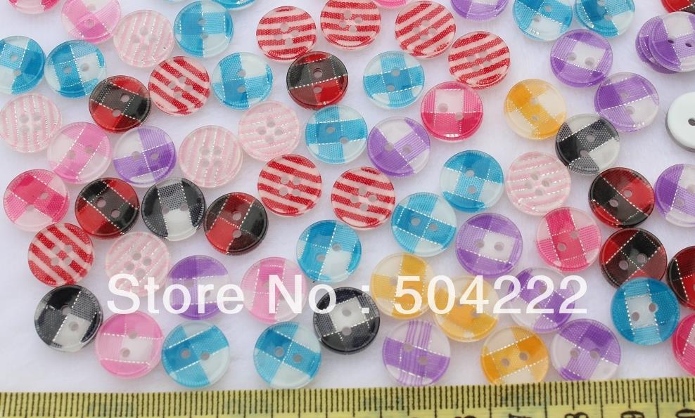 1000pcs Rainbow Colorful glitter resin stripes font b chequer b font craft Sewing Sew On Buttons