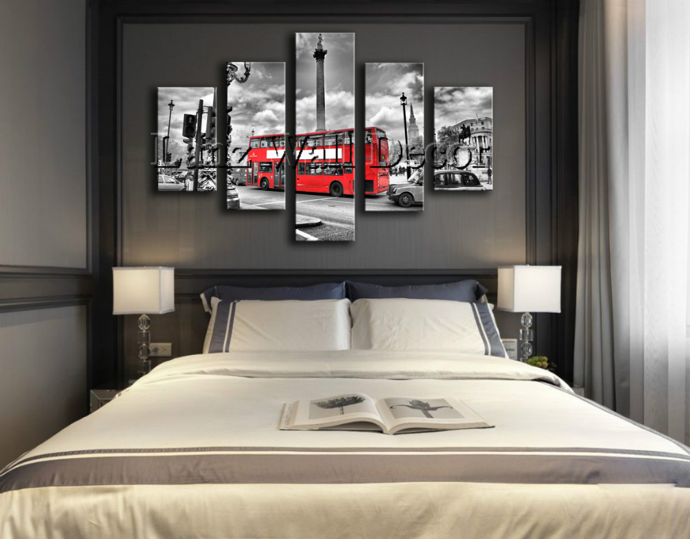 Aliexpress.com : keine holzrahmen london rot bus leinwand malerei ...