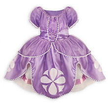 2016 Fancy Dress Baby Girls Kids Clothes Cartoon Sofia Purple Pageant Princess Party Costume Dress