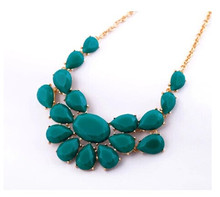 2015 New Arrival Fashion Jewelry Trendy Women Necklaces Pendants Link Chain Statement Necklace Flower Pendant For