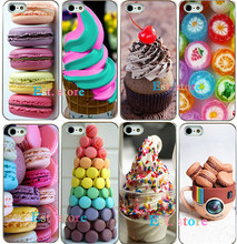 2014 new arrival hot dessert ice cream Macarons styles sweet cover HD print phohe case for iphone5 iphone 5 5s i phone 5 apple
