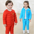 Autumn Winter Children Clothing Sets Cotton Padded Jacket Pants warm suits Baby Girls Boys Clothes Outfits