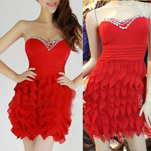 2014 New Fashion Short Design Women Slim Hip Bridal Dinner Cocktail Party Wedding Birthday Party Formal Dresses Free shipping