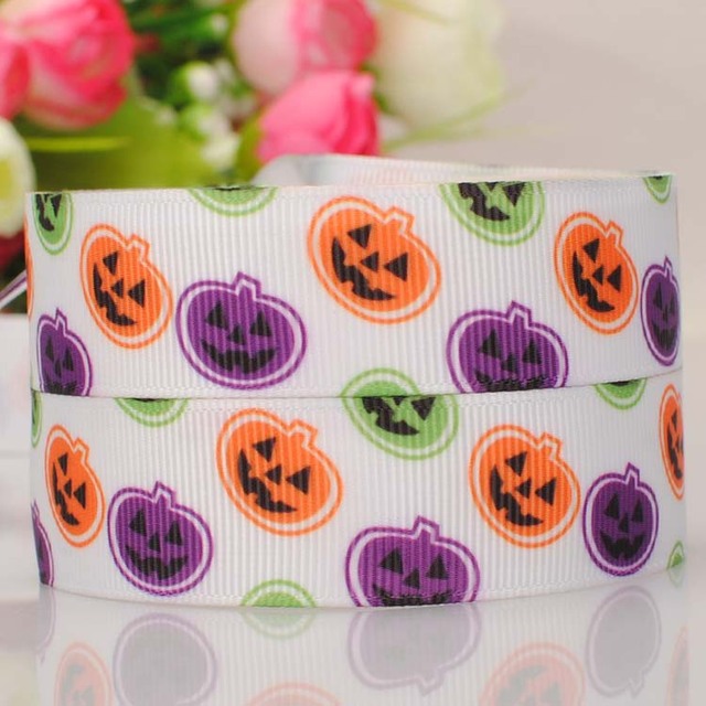 20Y 7/8"22mm new lovely pattern Halloween ribbon printed grosgrain ribbon DIY ployester ribbon
