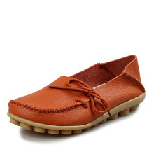 New Women Real Leather Shoes Moccasins Mother Loafers Soft Leisure Flats Female Driving Casual Footwear Size
