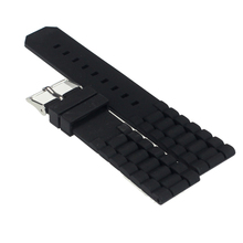 Excellent Quality New Arrival Soft Durable Black Silicone Black Men Watch Strap Band 20/22mm Watchband