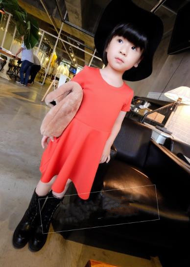 Summer Party Dresses 2015 New Casual Matching Mother Daughter Clothes Patchwork Family Matching Outfits Red Family Look Dresses5