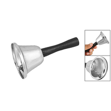 New Hotsale Best Price In Aliexpress promotion Black Wooden Handle School Silver Tone Handbell
