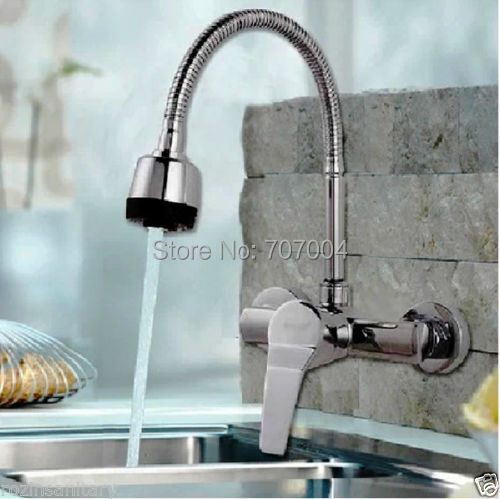 Wand Wasserhahn Kche Simple Wand Montiert Zwei Griffe Zwei Lcher