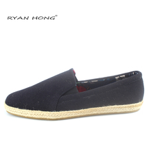 espadrilles man s casual shoes canvas espadrilles flat for man s fashion rubber jute loafers black